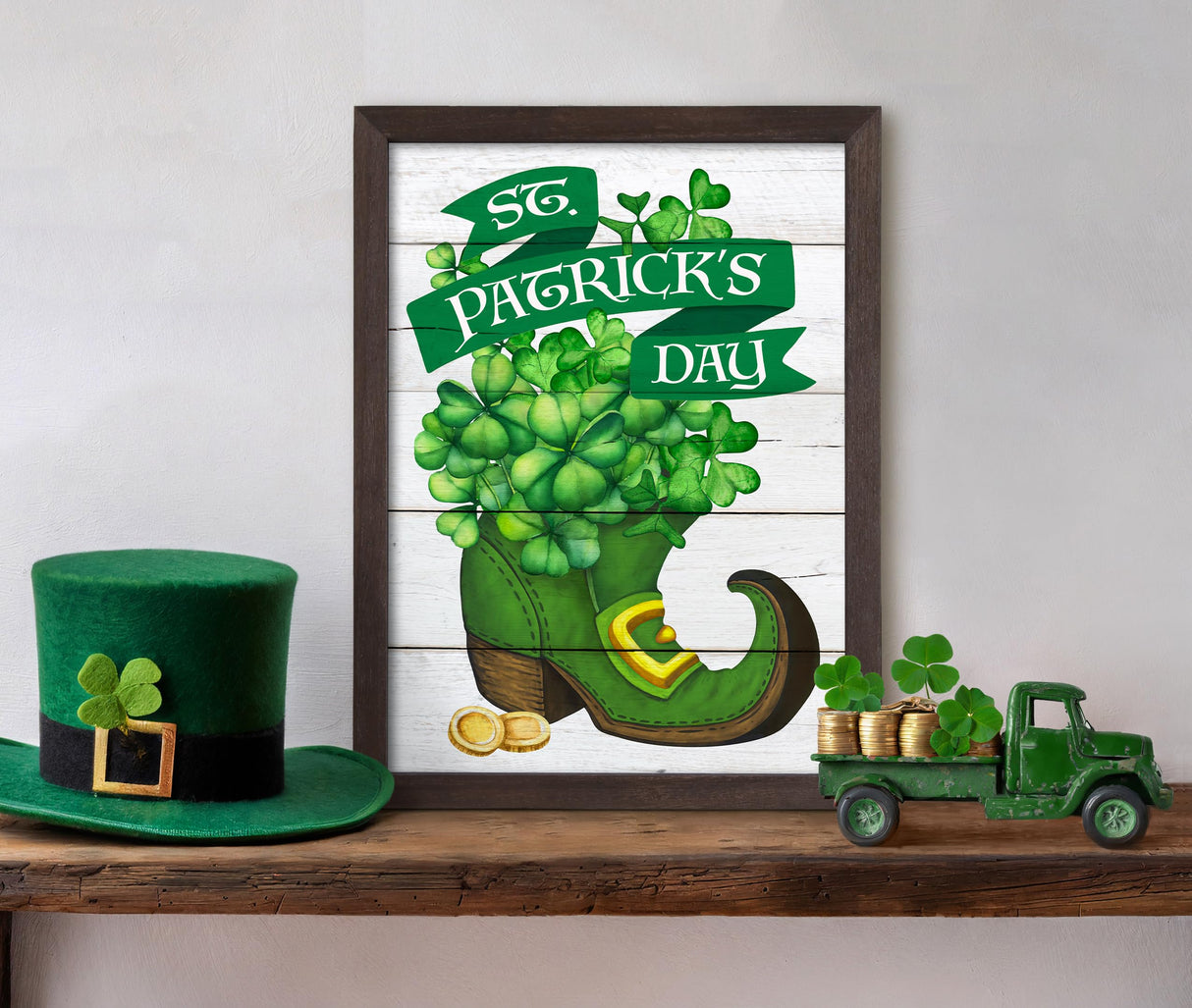 Farmhouse Wall Decor for your Home - 12x16 Rustic Wood Frame with 14 Interchangeable Sayings for the 4 Seasons, Christmas, Easter, Thanksgiving & July 4 Parallel Decor