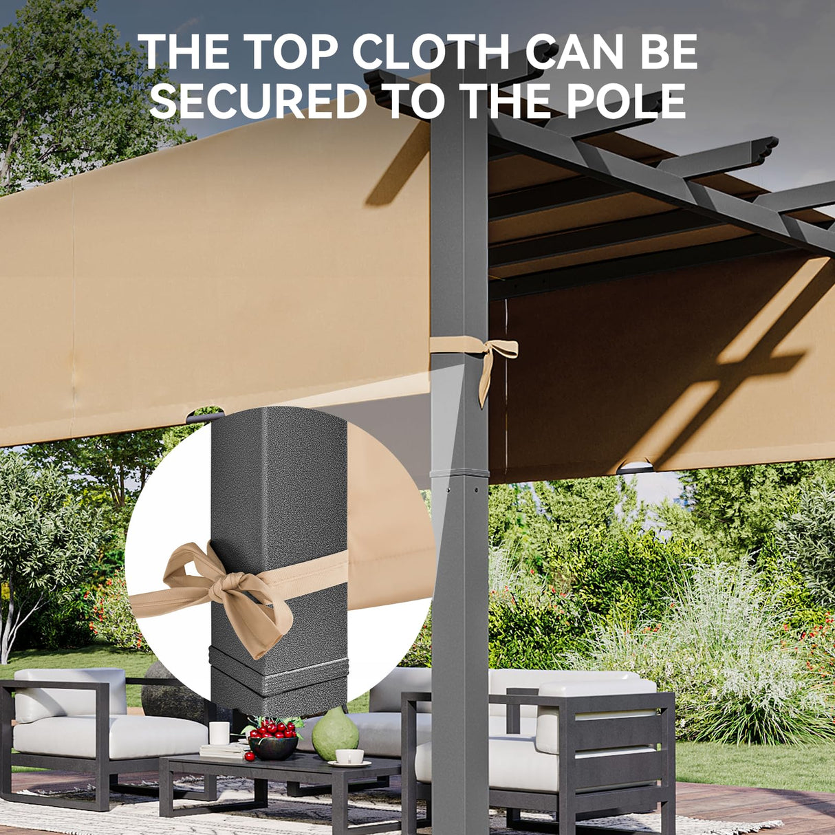 Aoxun 10'x10' Outdoor Pergola, Heavy-Duty Aluminum Pergola Patio, Modern Pergola with Retractable Sun Shade Canopy for Garden, Deck and Backyard Aoxun