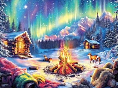 Northern Lights 5D DIY Diamond Painting Kits for Adults,Winter Diamond Art Kits for Beginners,Full Drill Dot Painting Gem Art Kits for Home Wall Decor11.8 x15.7 Inch