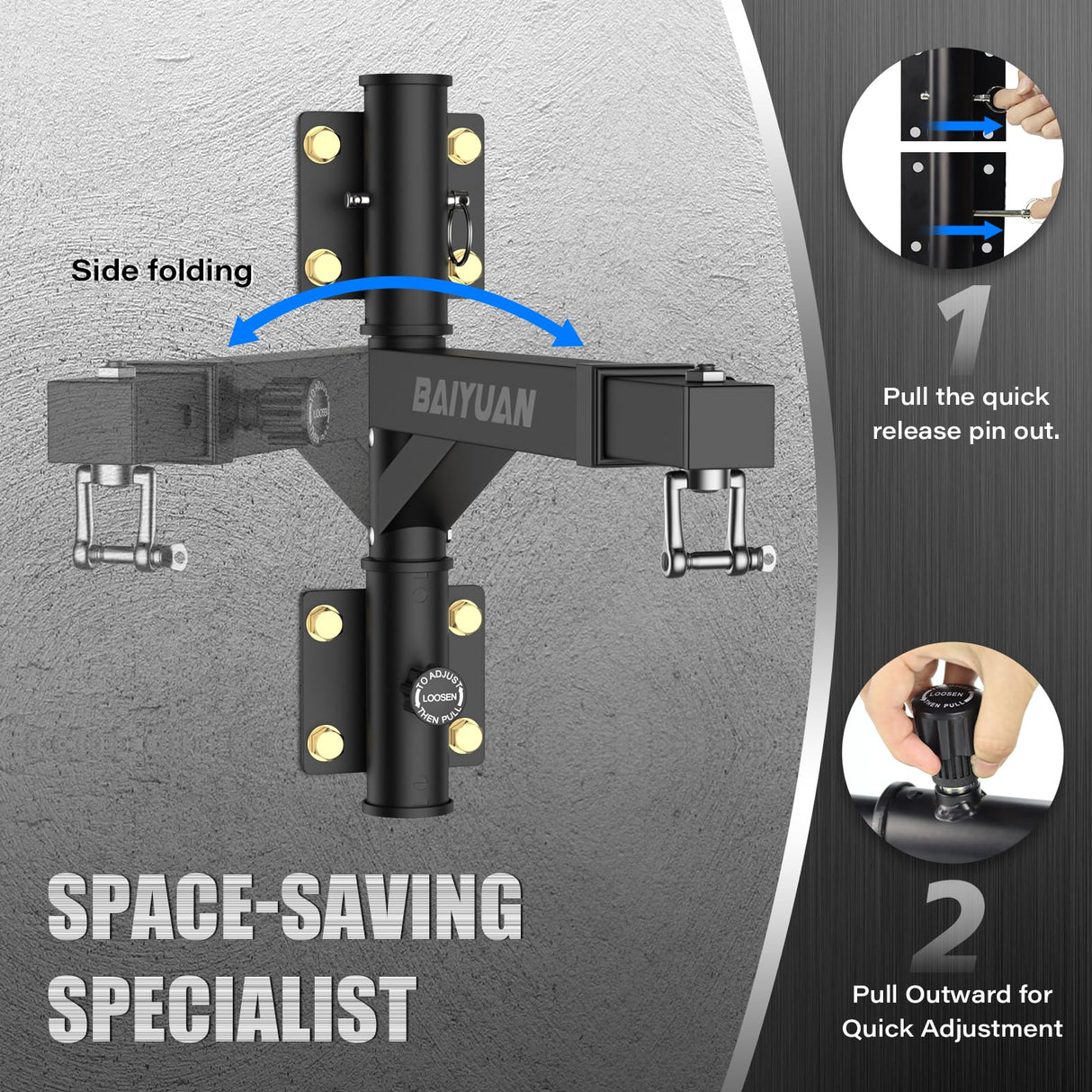 Heavy Bag Hanger - Wall Mount Punching Bag Hanger, Adjustable Heavy-Duty Boxing Bag Wall Bracket, Punching Bag Mount Stand for Home or Gym, for Kickboxing Bag, Muay Thai Bag,Etc (Supports up to 800Ib) BaiYuan