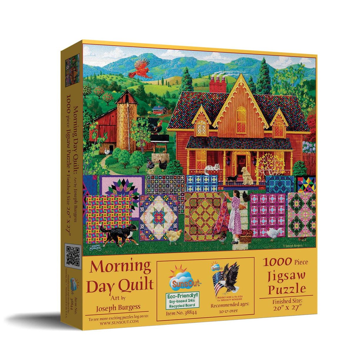 SUNSOUT INC - Morning Day Quilt - 1000 pc Jigsaw Puzzle by Artist: Joseph Burgess - Finished Size 20" x 27" - MPN# 38844 SunsOut
