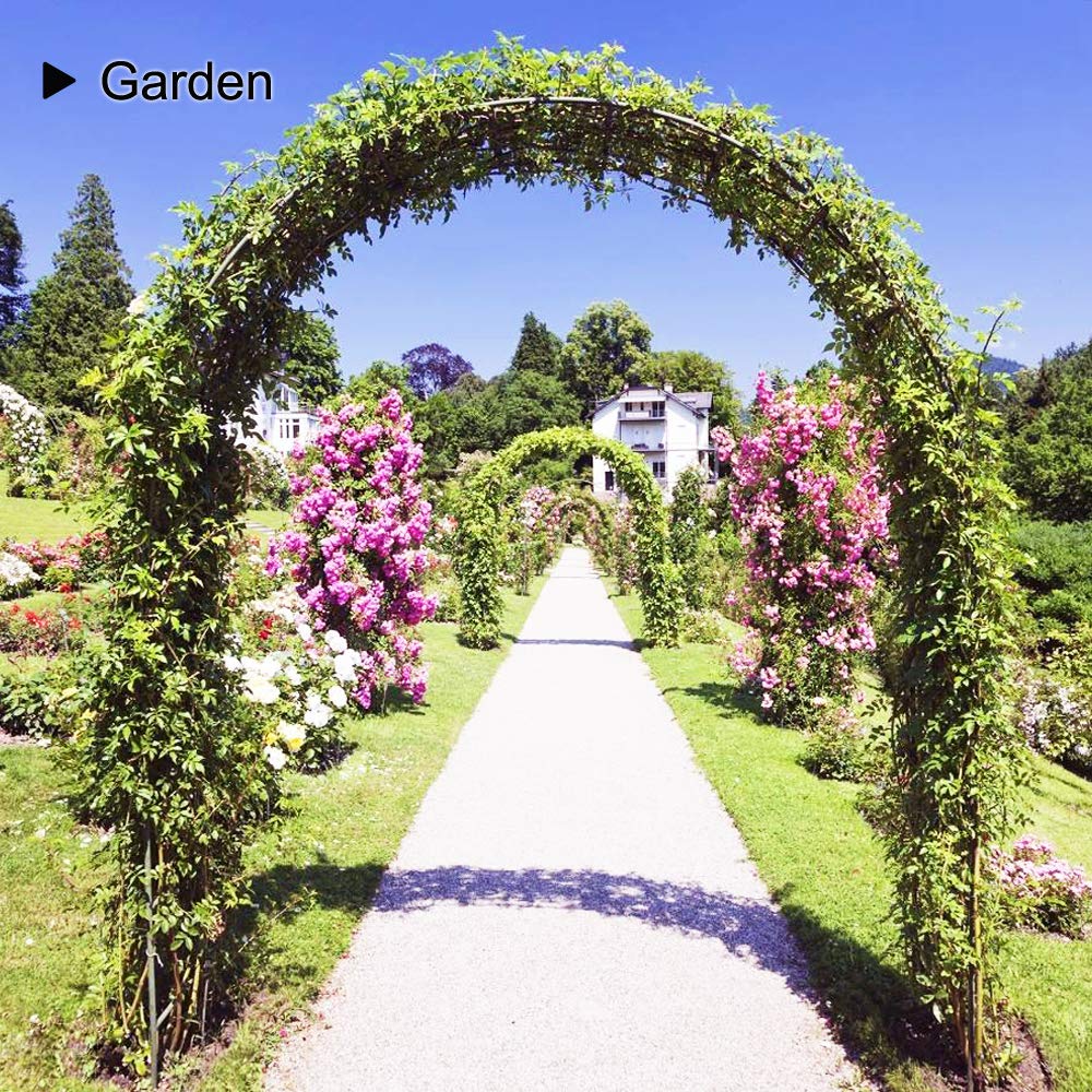 Metal Garden Arch,7.8 Feet High x 5.5 Feet Wide Sturdy Metal Arbor with Sharp Ends for Climbing Vines and Plants,Weddings Quinceaneras Party Decoration LeJoy Garden