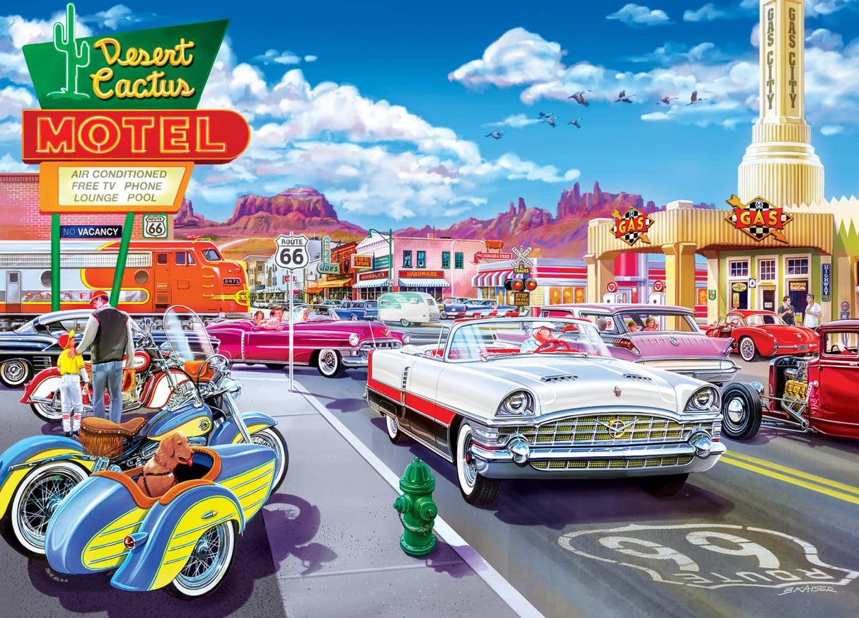 MasterPieces - 1000 Piece Jigsaw Puzzle, Drive Through on Route 66, Fun for Adults, Family, Kids, 19.25" x 26.75" Masterpieces