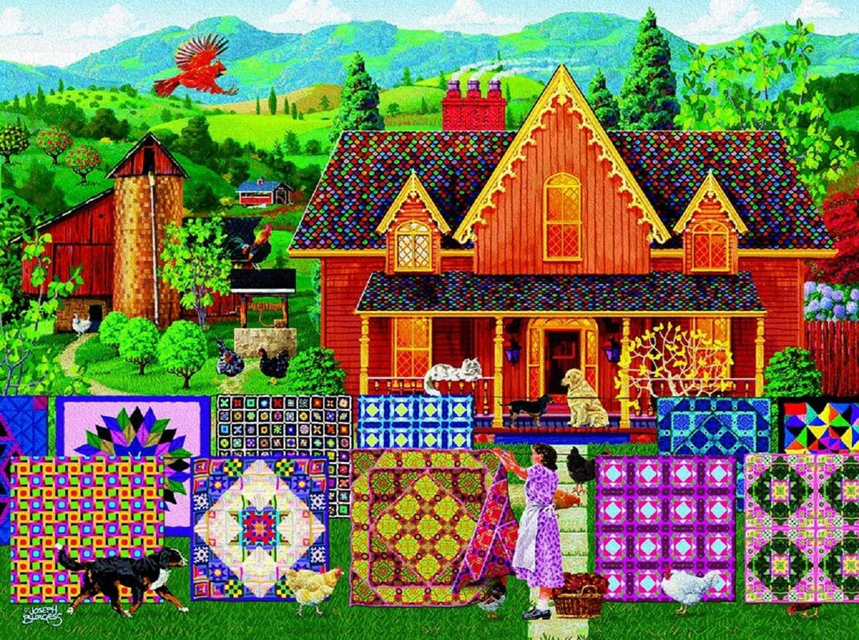 SUNSOUT INC - Morning Day Quilt - 1000 pc Jigsaw Puzzle by Artist: Joseph Burgess - Finished Size 20" x 27" - MPN# 38844 SunsOut