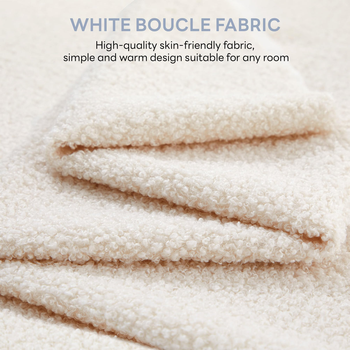 LIKIMIO Queen Bed Frame with Headboard, Upholstered Bed Frames with USB Ports, Base Cama Bed Frame No Box Spring Needed, Cream White LIKIMIO