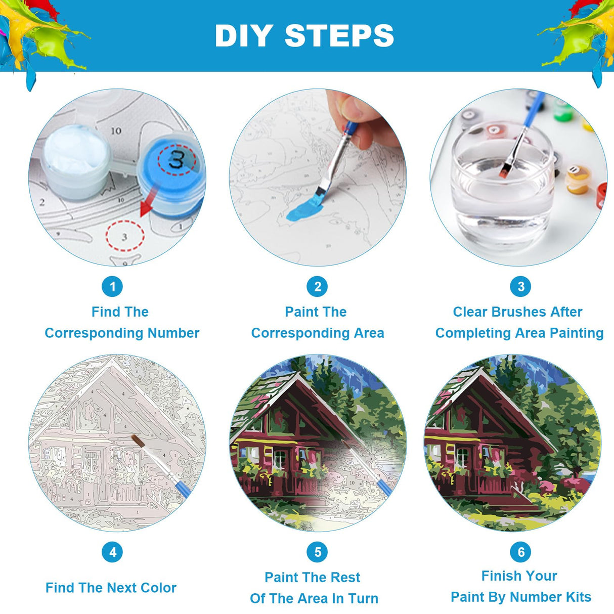 NEWENMO Mountain Paint by Numbers Kit for Adults, Landscape Paint by Numbers on Canvas Unframed,DIY Oil Painting Perfect for Beginner, Craft, Hobbies and Home Wall Decor 16x20 in NEWENMO