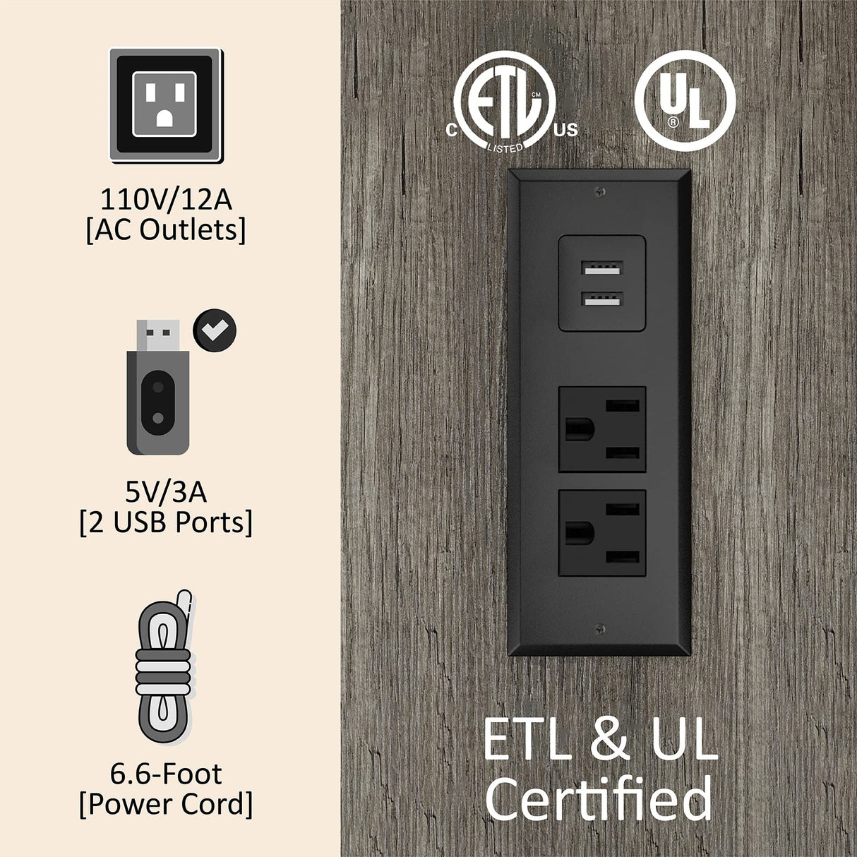 AMERLIFE King Size Wooden Platform Bed with Storage LED Bookcase Headboard and Charging Station, Rustic Grey AMERLIFE