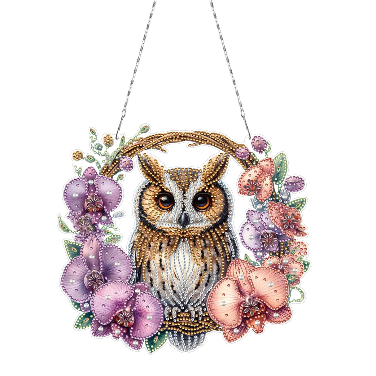 Diamond Art Hanging Kit for Adult,Owl Special Shaped Rhinestone,DIY Acrylic Diamond Painting Window Pendants for Window Suncatchers and Home Wall Decor WoodArtSupply