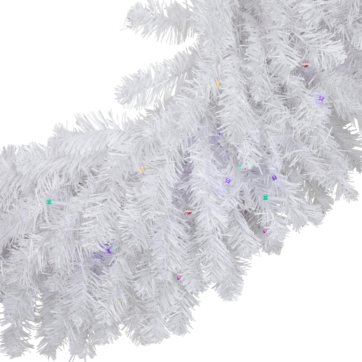 Northlight Pre-Lit White Pine Battery Operated Christmas Wreath - 36" - Multicolor LED Lights Northlight