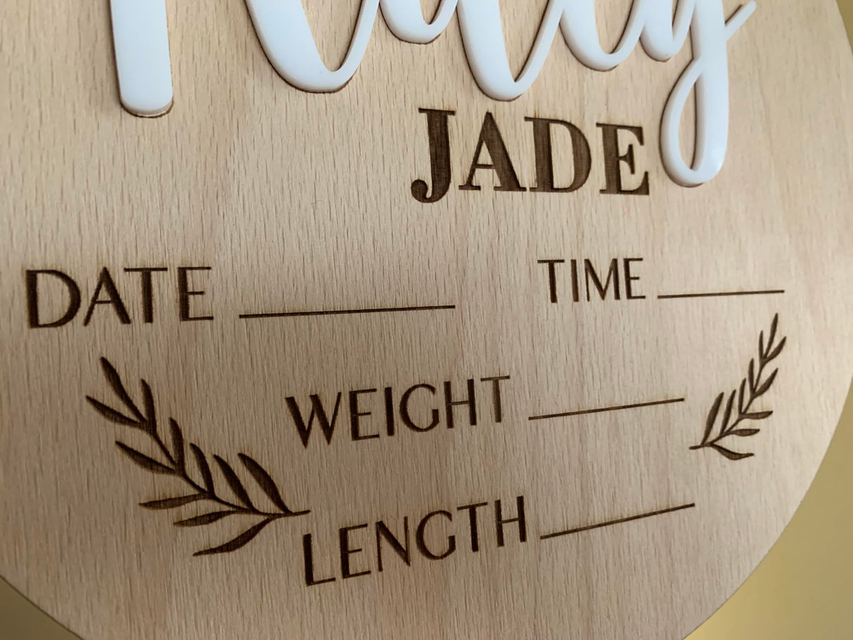Personalized Baby Announcement Sign, Custom Baby Name, 3D Wood Baby Birth Stats Sign, Engraved Hospital Baby Sign, Newborn Gift, Newborn Baby, FranJohnsonHouse