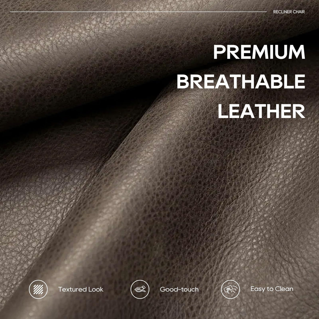 COLAMY Oversized Leather Recliner Chair, 360°Swivel Rocking Manual Recliner with Thick Cushioned Padding Backrest and Wide Seat - Lightbrown COLAMY