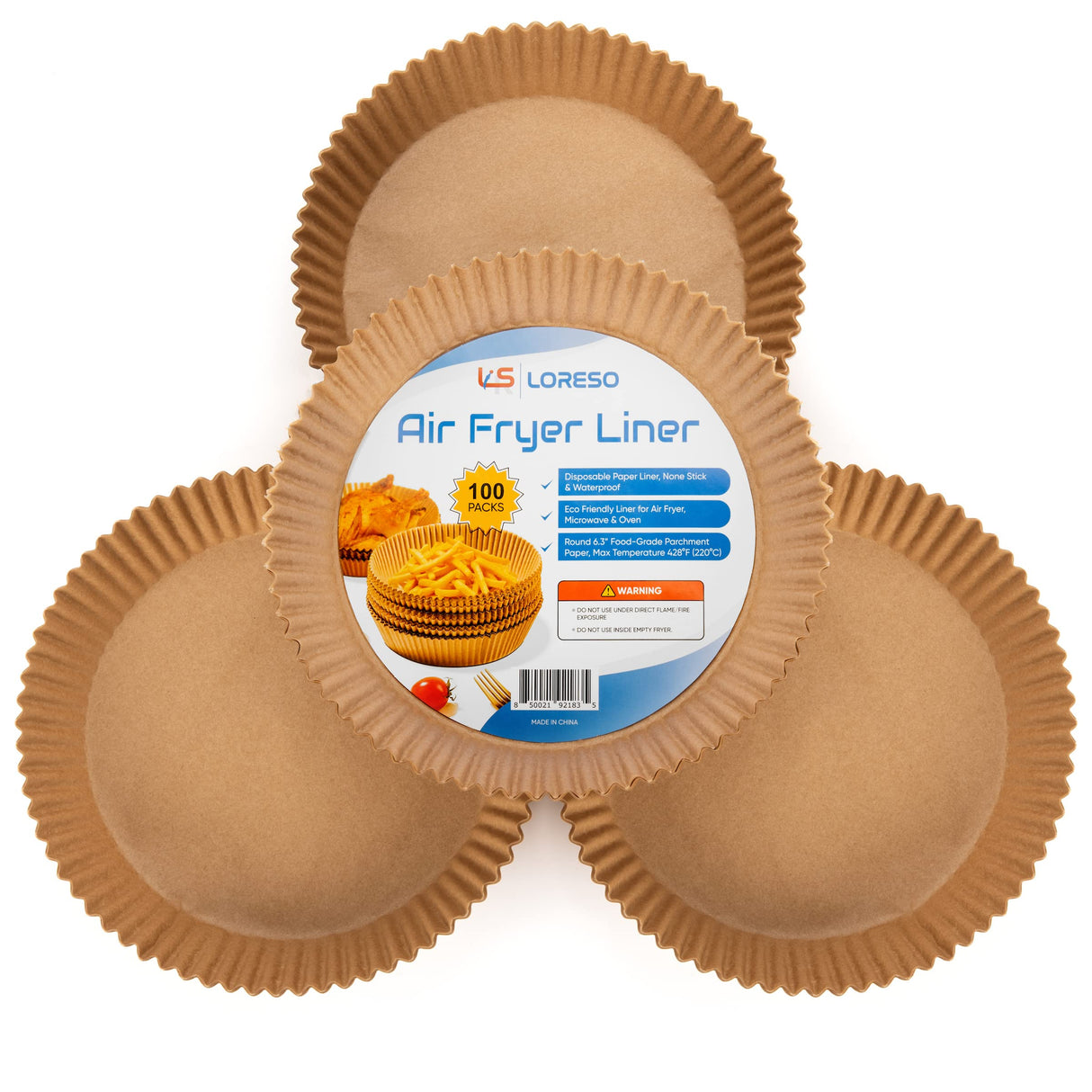 Air Fryer Liners Disposable Parchment Paper, 100 Count - Round 6-7 Inch, Non- Stick Parchment Paper Sheets Liners For Air Fryers 2-5 Quart, Disposable Round Air Fryer Liners (6.3" Round - 100CT) LSR LORESO