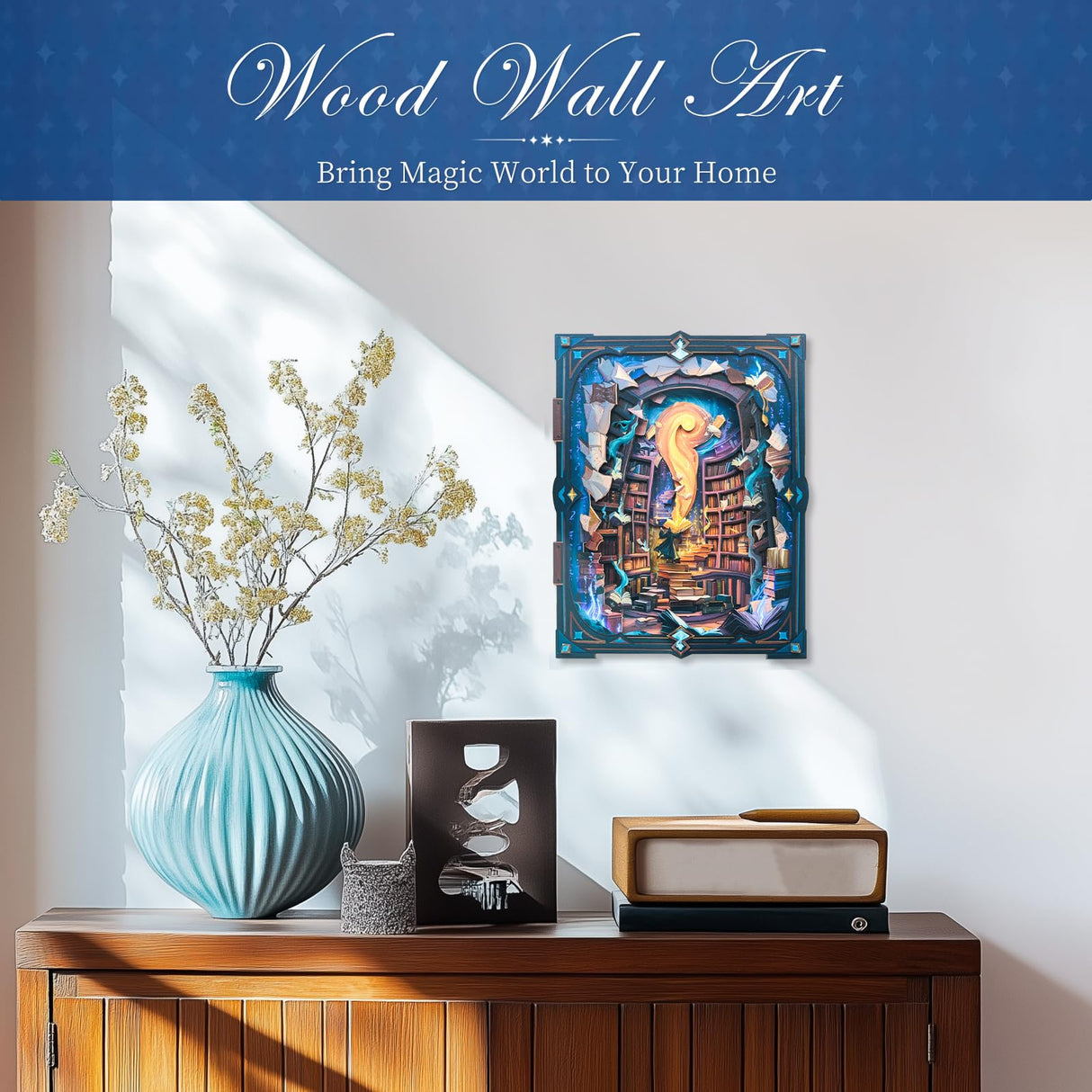 Endless Limit 3D Wall Decoration, Wood Wall Art Aesthetic Table Decor Stacking Carving Panels Spooky Home Decoration for Living Room Bedroom House(9"x10") Endless Limit