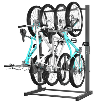 Ultrawall Freestanding Bike Rack, Vertical Bike Storage Stand for Garage, Indoor Bicycle Organizer, Holds Up to 4 Bikes