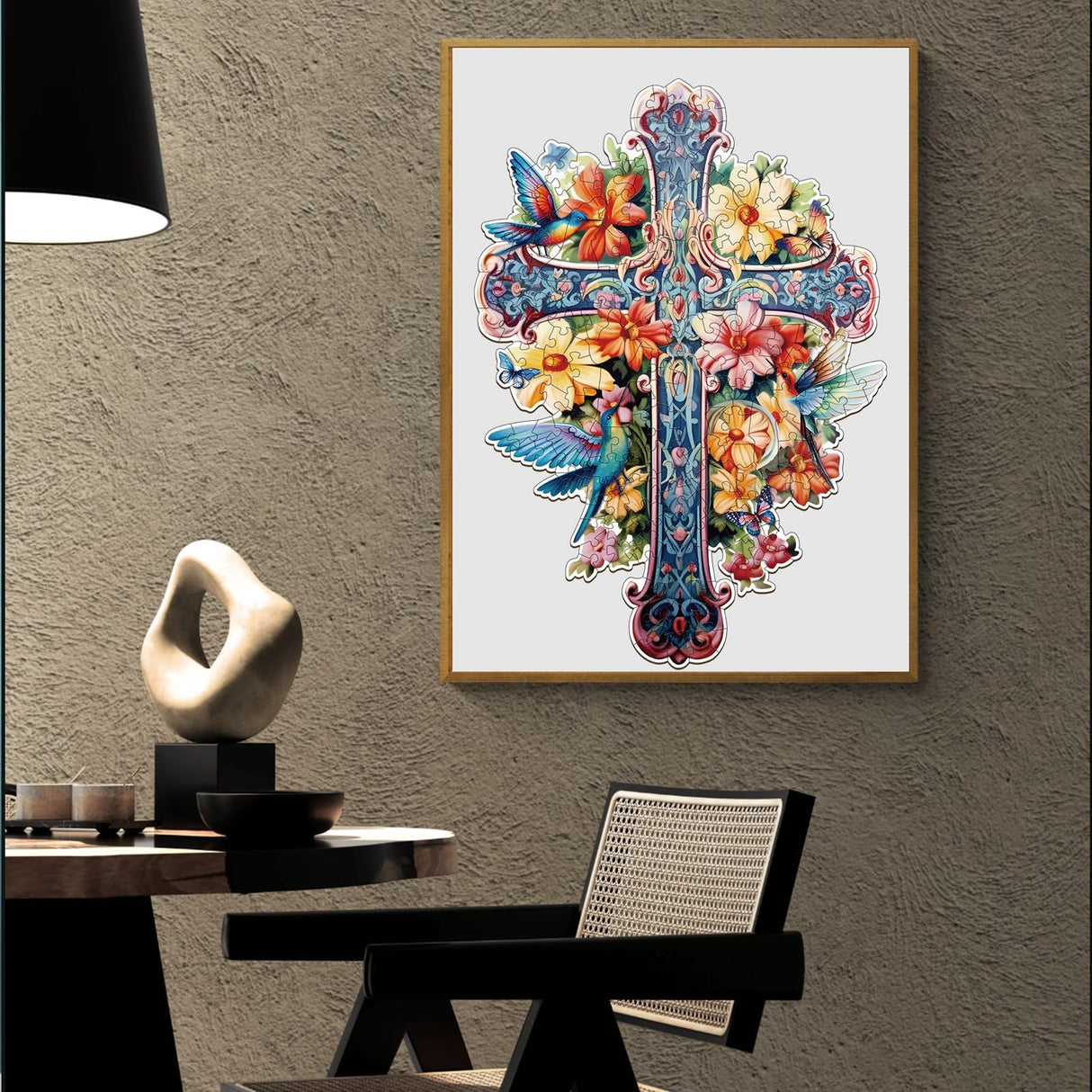 KAAYEE Wooden Jigsaw Puzzles-Wooden Puzzle Adult Unique Shape Advanced Blessing Cross Wooden Jigsaw Puzzle for Adult,Puzzle for Adults,Family Puzzles 9.3 * 13.4in 250pcs KAAYEE