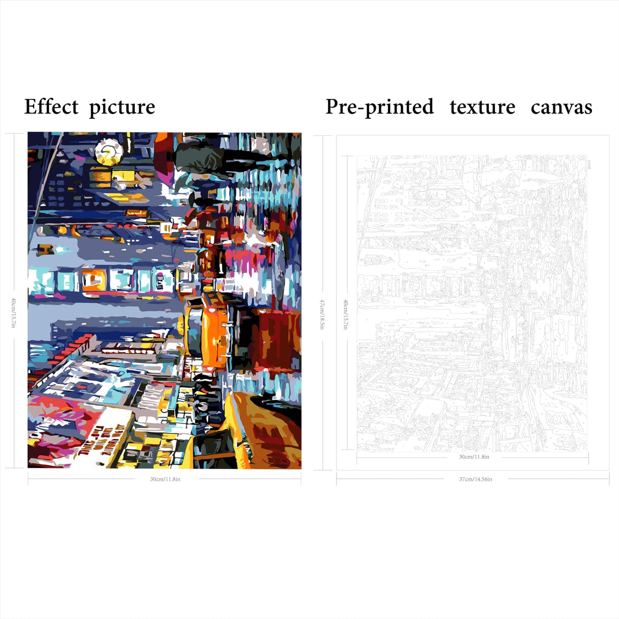 Paint by Numbers Kit for Adults,Times Square Adult Paint by Number Kits,Street Scenery,Manhattan Square Painting by Number Adult City Night View 16 x 20 Inch QUITEDEW