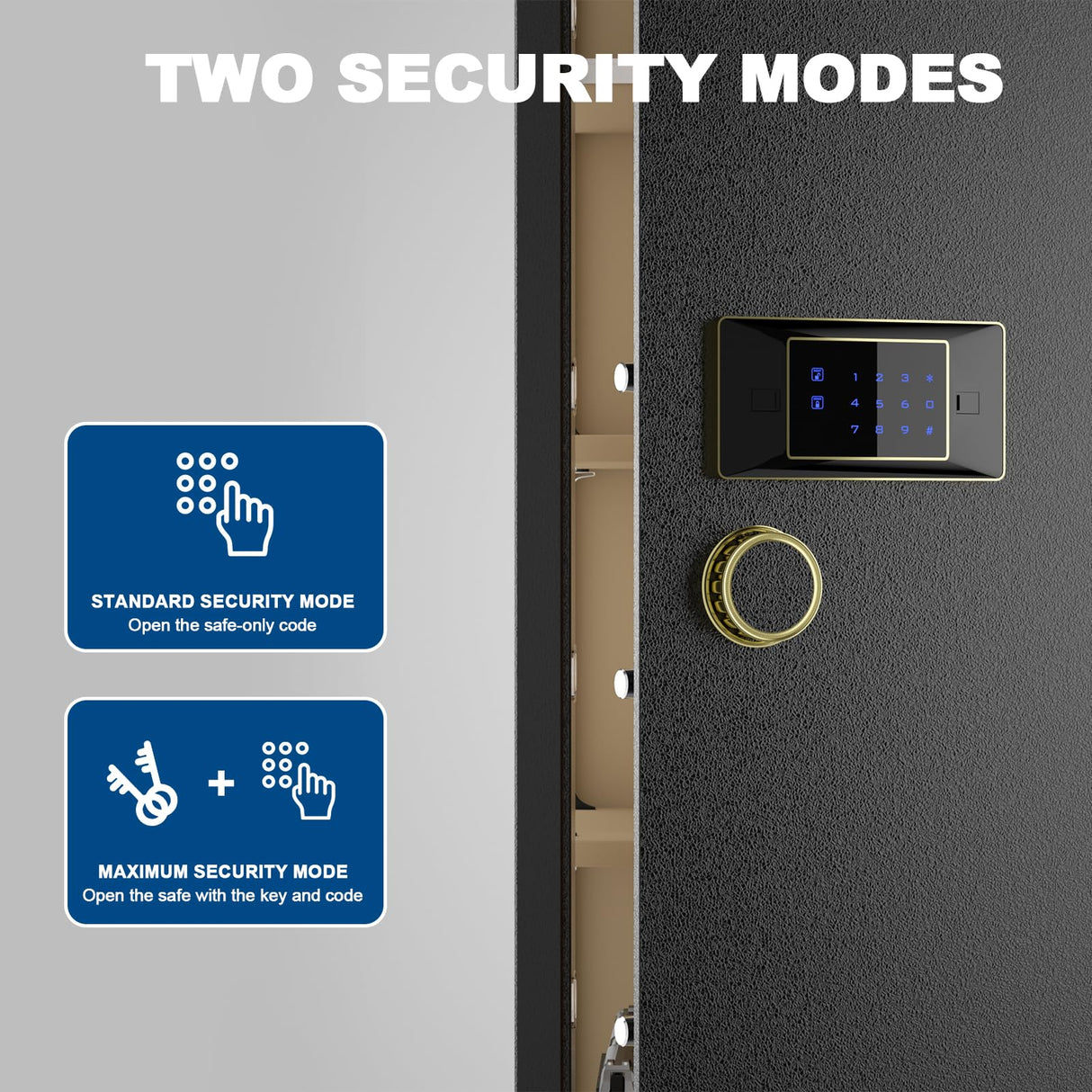 TIGERKINGγπππ πππγ π―ππππ π«πππ 6-8 Gun Safe, Large Gun Safes for Home Rifle and Pistol, Gun Cabinets for Rifles and Shotguns with 3 Removable Shelf TIGERKING