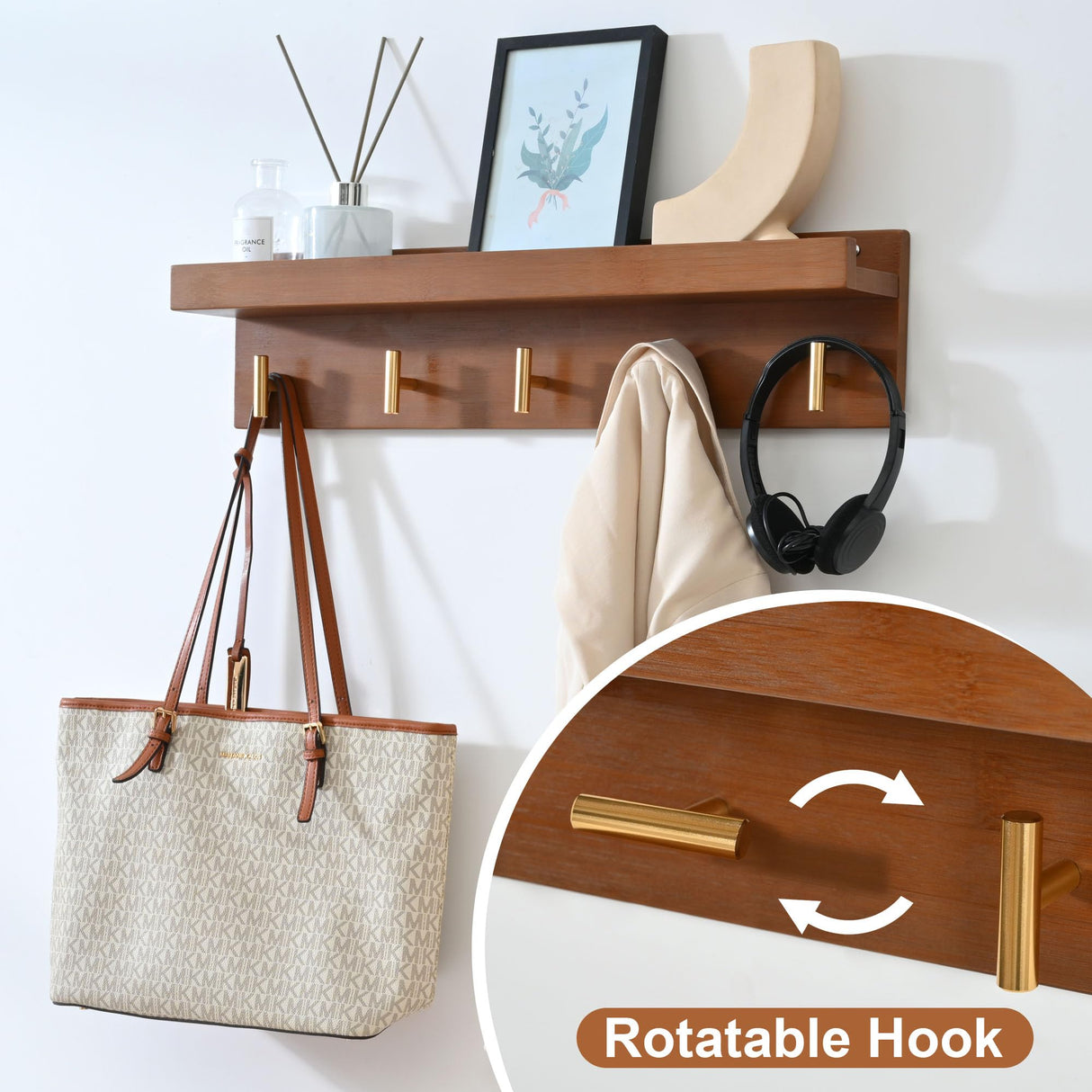 PETKABOO Shoe Rack for Front Door Entrance, 28” Entryway Bench with Coat Rack, Hall Tree Shoe Bench with Storage for Entry, Hallway, Bedroom, Living Room PETKABOO