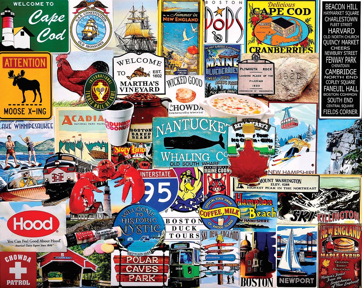 White Mountain Puzzles I Love New England - 1000 Piece Jigsaw Puzzle White Mountain