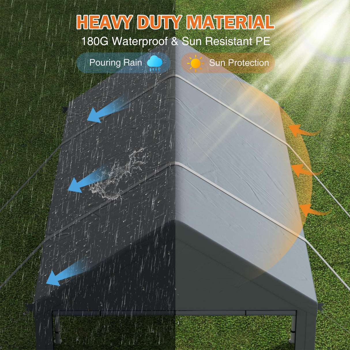 Carports 20X20 Heavy Duty,2 Car Carport with Side Doors,Extra Large Outdoor Carport Canopy,Portable Car Port Garage All Weather Sannwsg