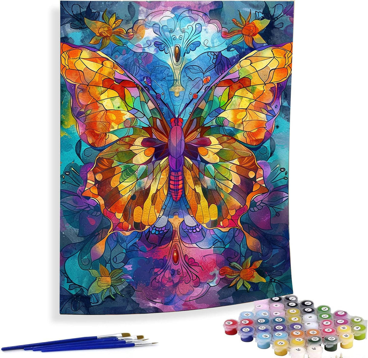 Diymood Paint by Numbers for Adults Butterfly, DIY Oil Painting Colour Acrylic Paint by Number Kits for Kids Adults Beginner for Home Wall Decor 16x20 inch Diymood