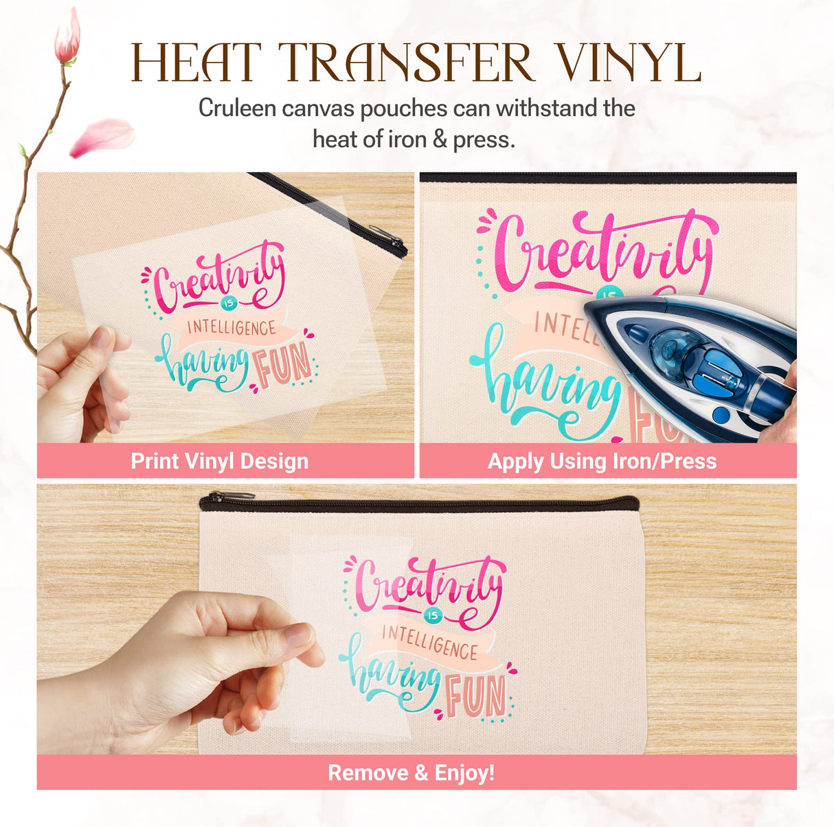 20 Pcs 8.3x4.7" Blank DIY Craft Bag Canvas Pencil Case/Pouch-Canvas Makeup Bags Bulk-Canvas Pouch With Zipper Bulk Cosmetic Bag-Multi-Purpose Travel Toiletry Canvas Zipper Pouch for Stationary Storage Cruleen