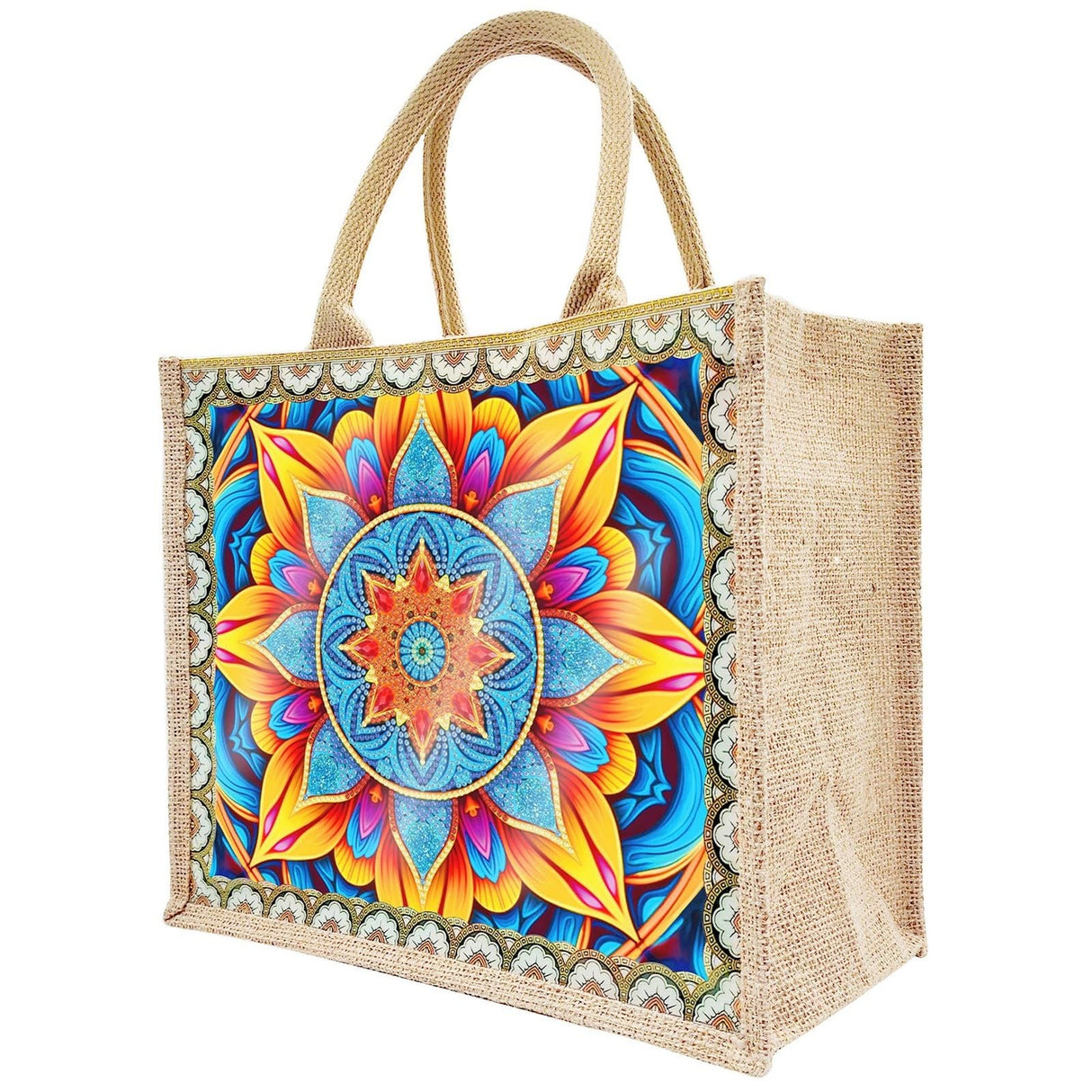 Generic 5D Diamond Art Painting Tote Bag Kit, DIY 5D Diamond Art Painting Handbag Kits, Diamond Art Painting Bag, (Single Side Dot Diamond) (#07-Mandala) WoodArtSupply