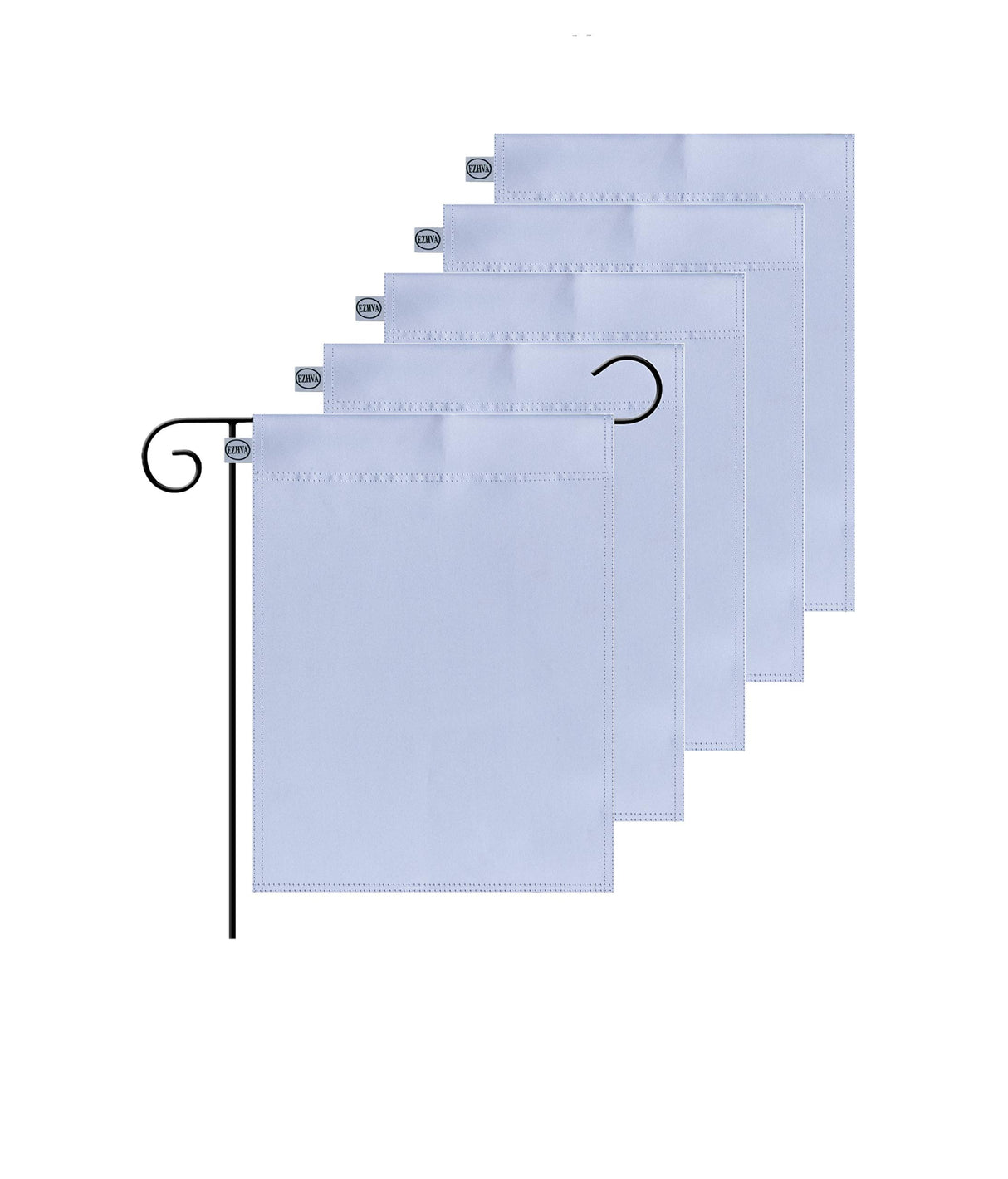 EZHVA 5 pcs 12x18Inch Double-Sided Solid Sublimation Blank Polyester Flags DIY for Garden and Yard Blank Canvas Banner for Vinyl and Ink Sublimation Blanks 300D Polyester 3-Layer Weave Strands EZHVA