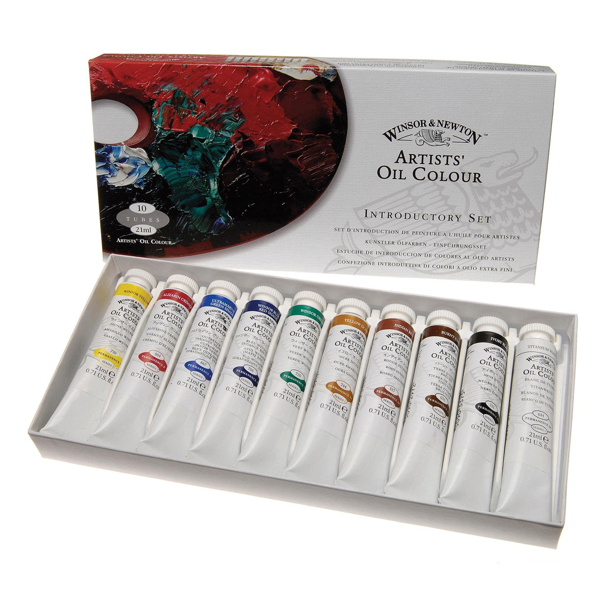 Winsor & Newton Artists 1290143 Oil Paint Set with Highest Possible Pigmentation, Highest Light Fastness - Introductory Set 10 x 21 ml Tubes Winsor & Newton