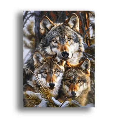 Zariocy 5D Diamond Art Kits for Adults Wolves, DIY Diamond Painting Art Winter Animals Round Full Drill Crystal Diamond Embroidery Paintings Arts Craft for Home Office Wall Decor 12x16 inch