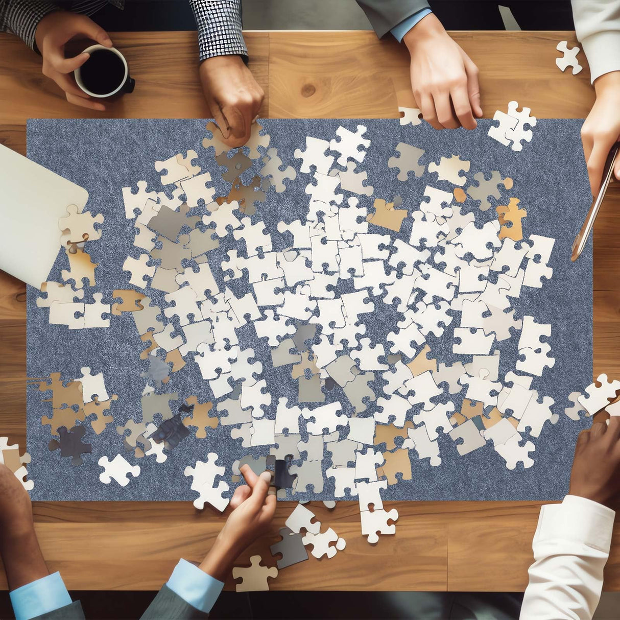 Bokon 2000 Pieces Jigsaw Puzzle Board 45.7 x 30.7 Inch Foldable Felt Puzzle Mats with 6 Portable Puzzle Sorting Trays Holder Organizer Puzzle Keeper Puzzle Accessories for Adults Bokon