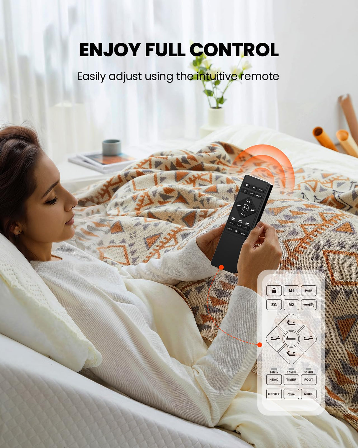 Amada Split King Adjustable Bed Frame with Massage, Adjustable Bed Base with 4 USB Ports & Under-Bed Nightlight, Head & Foot Incline, Electric Base with 4 Height Options, 01B-SK1 AMADA HOMEFURNISHING