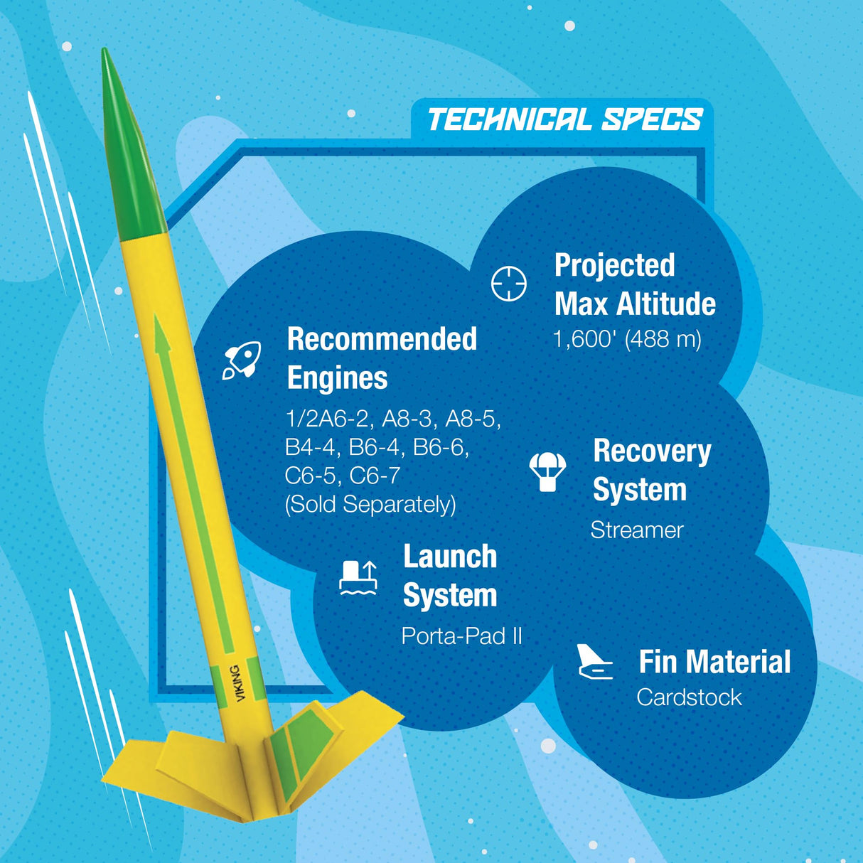 Estes 1755 Bulk Pack of 12 Viking Rocket-Building Kits, Intermediate Flying-Rocket-Model Kits for Ages 10+, Classroom Science Experiments Estes