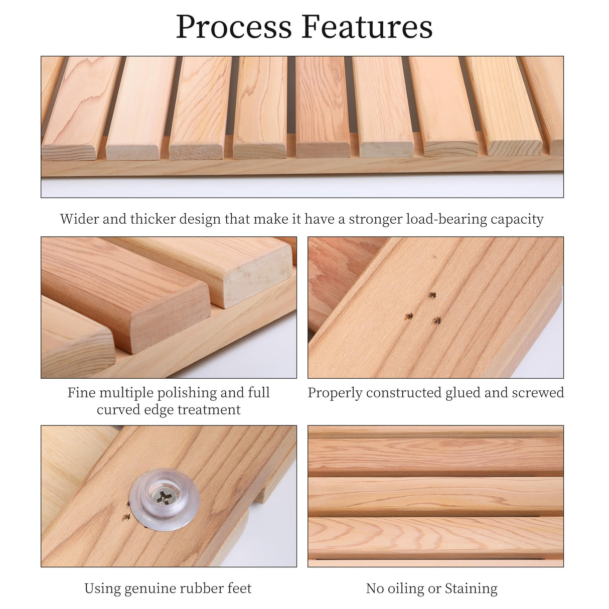 bingaai Cedar Wood Shower Mat, Cedar Wooden Bath Mats, Small Wood Bath Mat 20 x 13 in, Shower Stall Mat Non-Slip for Bathroom Bathtub Spa Sauna Garden Home, Wooden Floor Mat for Indoor and Outdoor bingaai