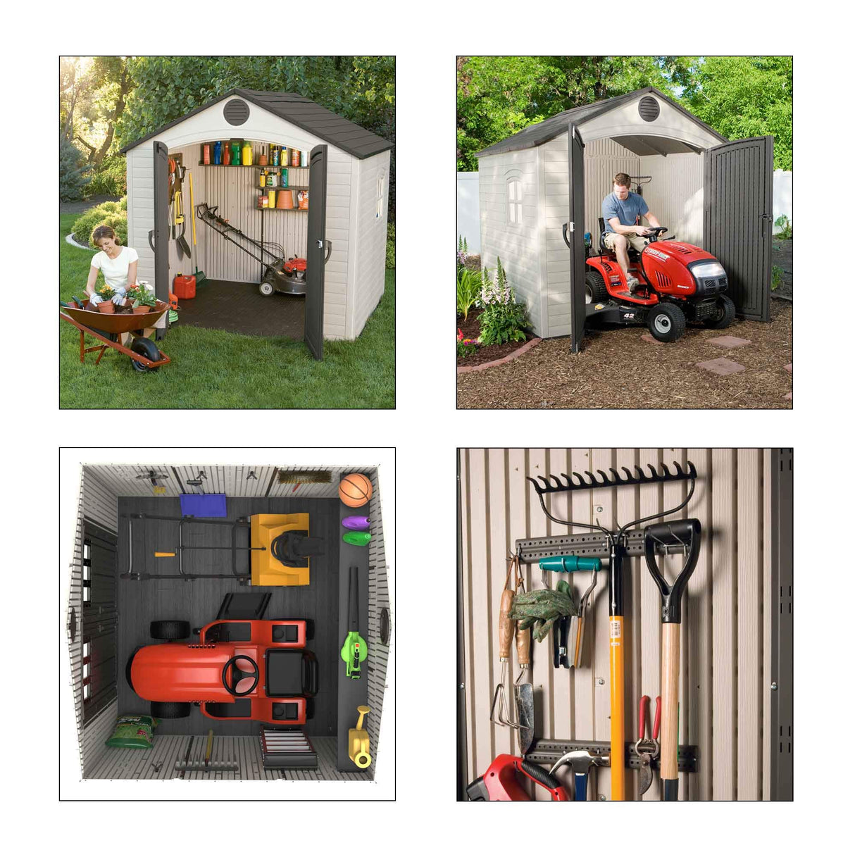 Lifetime 6411 Outdoor Storage Shed with Window, 8 by 7.5 Feet,Putty/Brown Lifetime