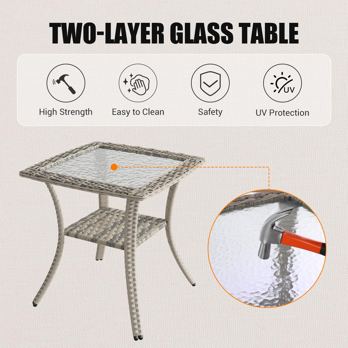 Muphyers 9-Piece Outdoor Patio Furniture Set with Rocking Swivel Chair Wicker Sectional Sofa Set, Patio Conversation Set with Thickened Cushions & Coffee Table for Garden, Backyard, Poolside, Grey Muphyers