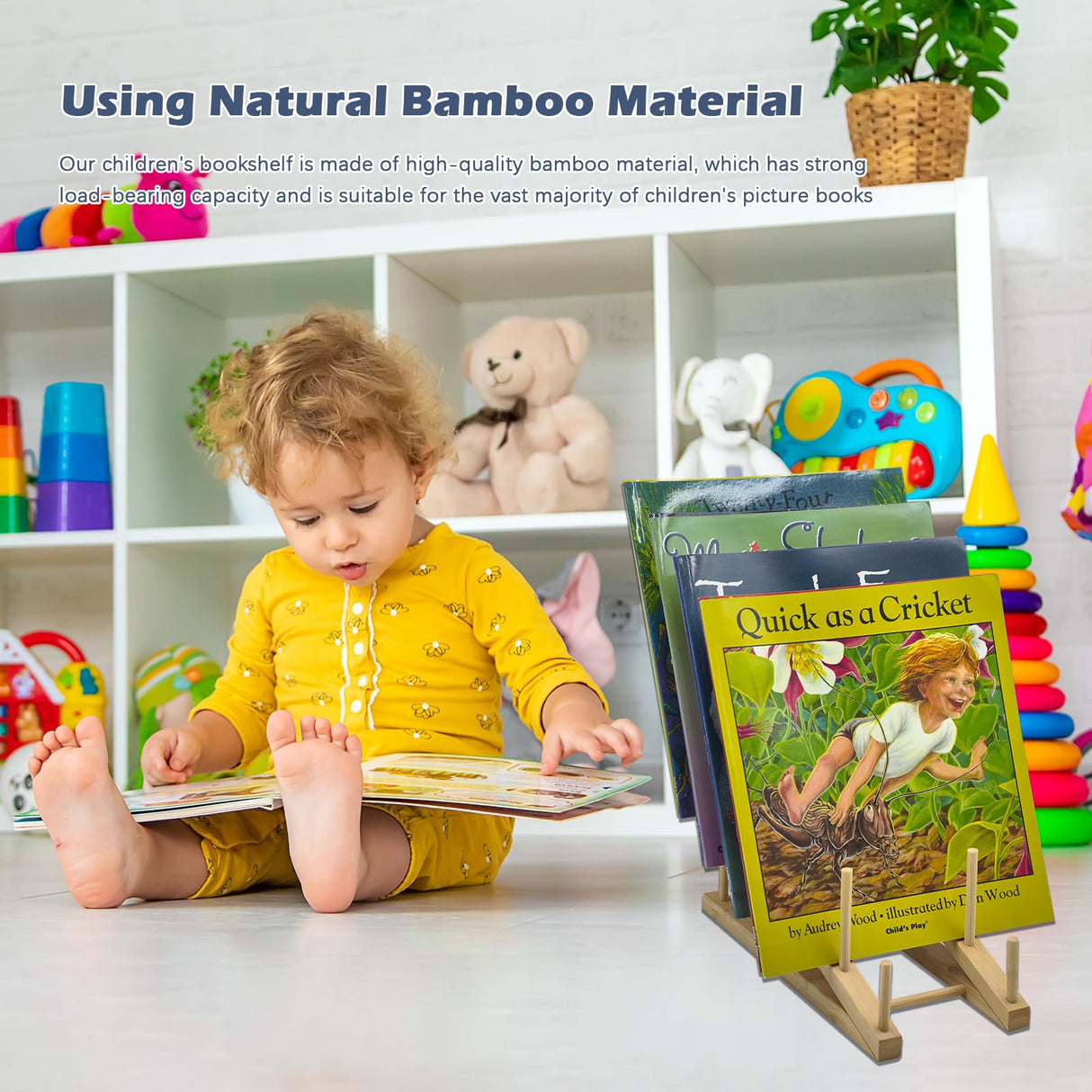 AAiphuwew 2pcs Bookshelf for Kids Rooms, Wooden Children Book Rack Storage Mini Desktop Bookshelf, Toddler Book Display Shelves for Bedroom, Classroom, Nursery AAiphuwew