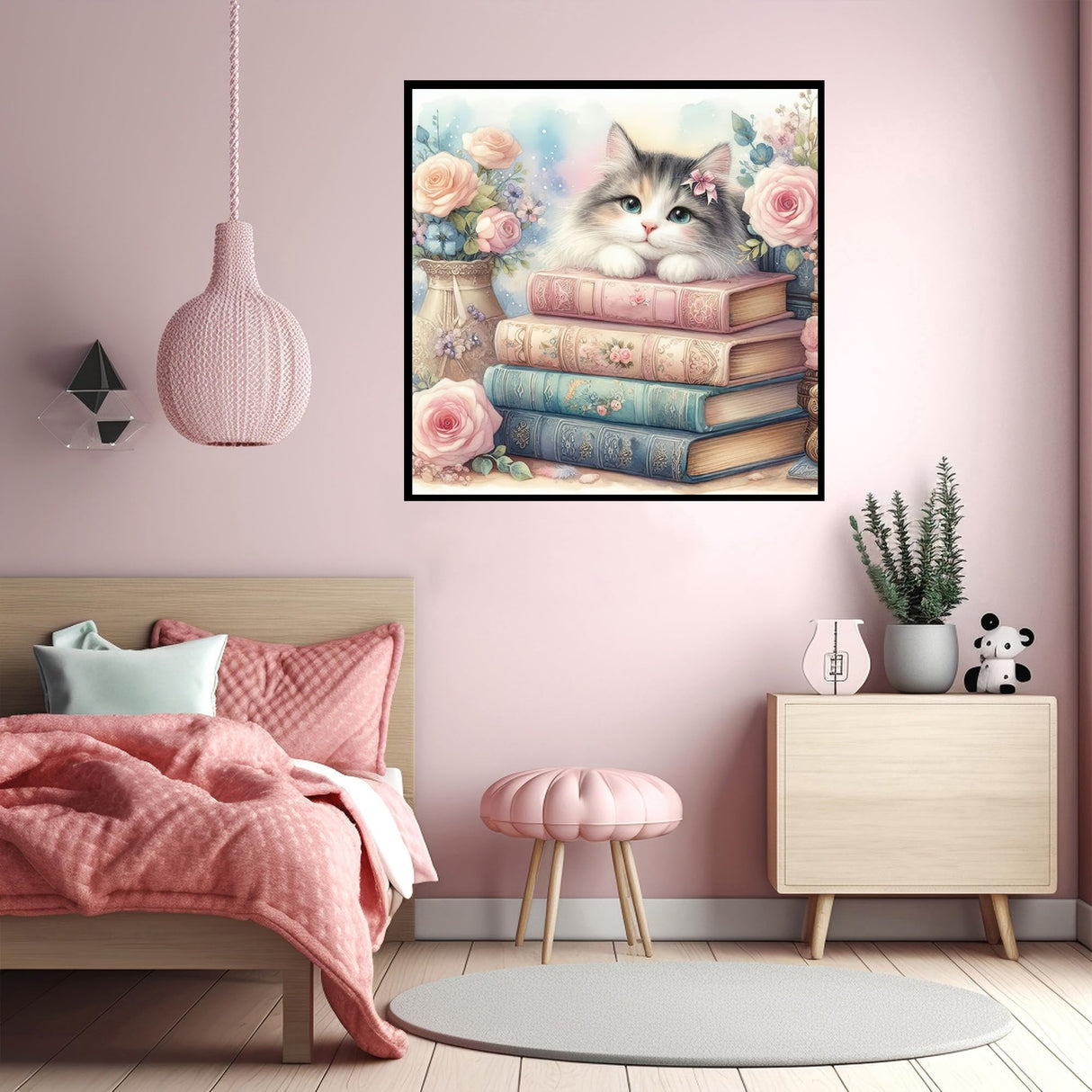 Zythron Diamond Painting Kits for Adults Cat Book Diamond Art Kits for Beginners DIY 5D Round Full Drill Diamond Paintings Gem Art Craft for Home Decor Gifts 12x12 inch Zythron