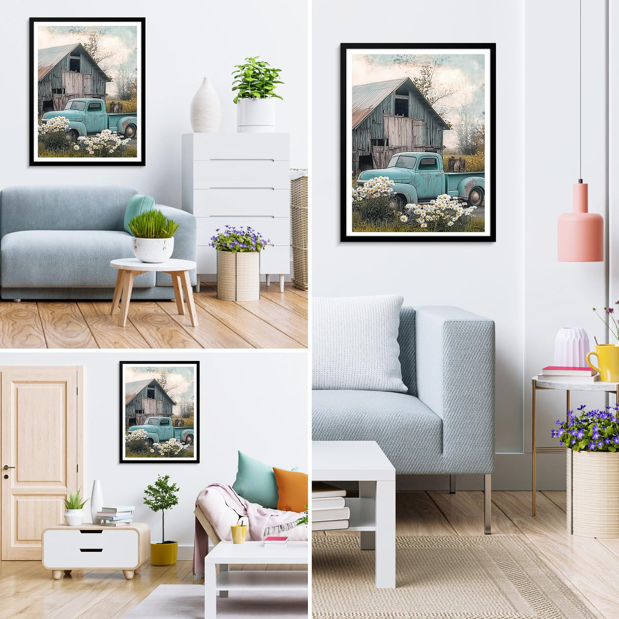 MXJSUA DIY 5D Diamond Painting Kits for Adults, Old Truck and Barn Diamond Art Painting Full Drill Crystal Rhinestone Embroidery Craft Kits for Home Wall Decor Gifts, 12x16inch MXJSUA