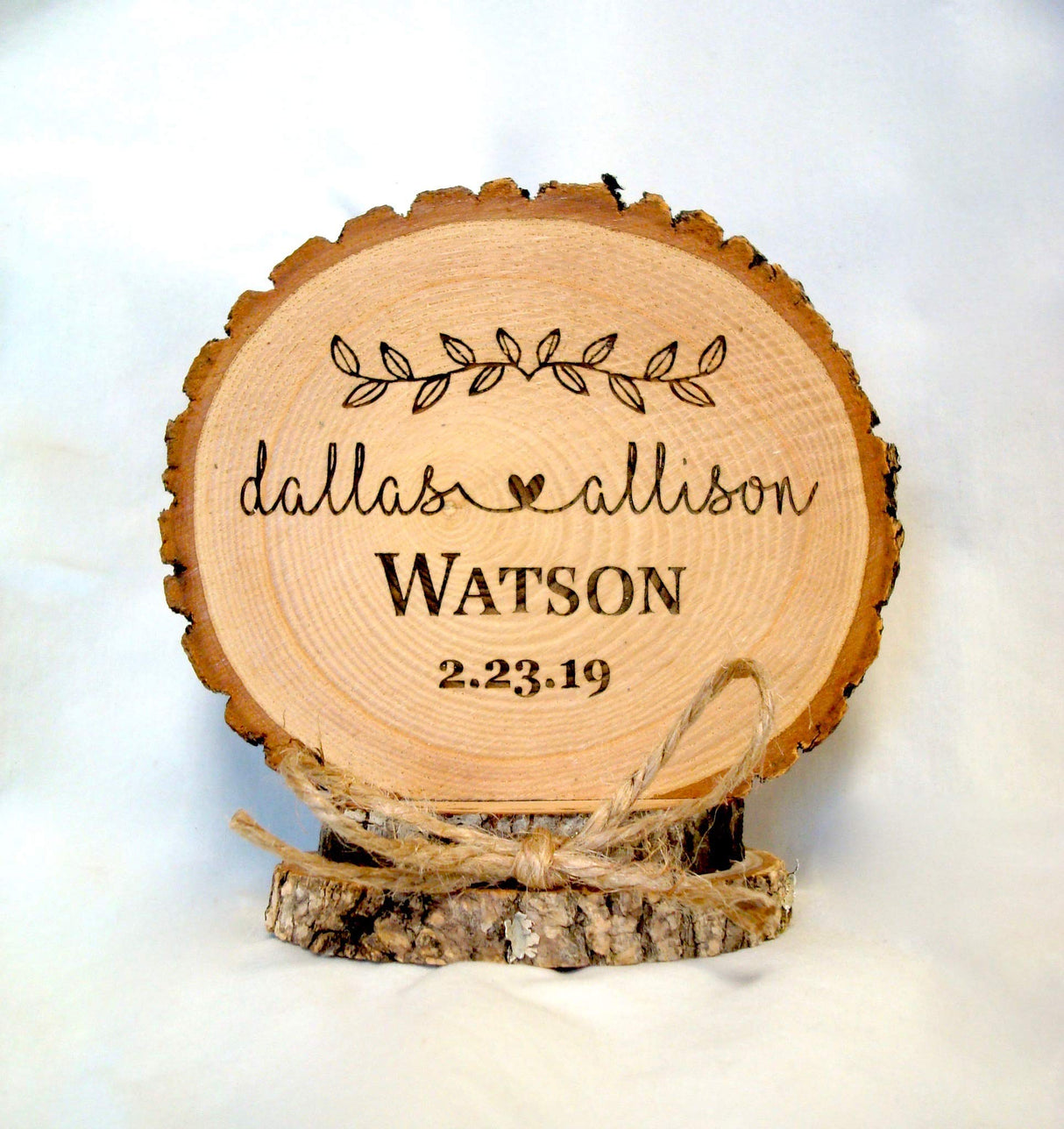 Rustic Wedding Cake Topper Handmade Wood Slices, Personalized Cake Top WoodArtSupply
