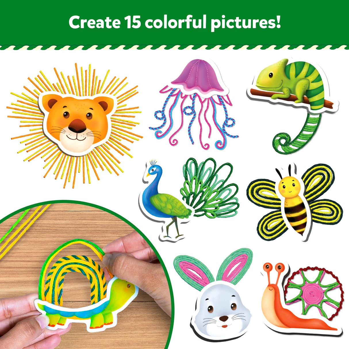 Skillmatics Waxy Window Art - 100 Bendable Waxy Sticks for Mess-Free DIY Fun, Reusable 100% Organic Beeswax Craft Kit, Travel Friendly, Creative Gifts for Girls & Boys Ages 5, 6, 7, 8, 9, 10, 11, 12 Skillmatics