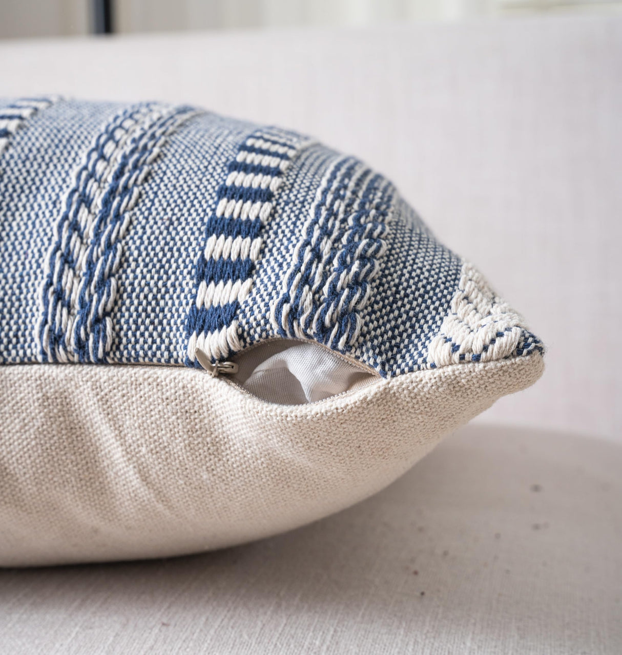 Cethom Boho Throw Pillow Covers 18x18 Inch Set of 2, Farmhouse Decorative Couch Pillow Cases, Navy Blue Accent Pillows of Bed, Sofa Bedroom Living Room Home Decor Cushion Cover Cethom