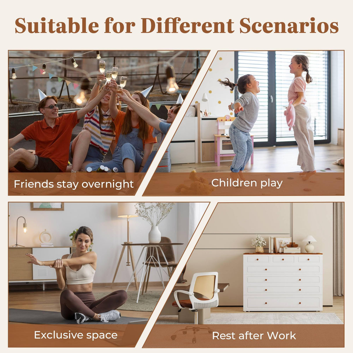 Tafeumob Murphy Bed Queen Size: Murphy Bed Cabinet with Drawer Space-Saving with Shelves&Charging Station for Bedroom, Multipurpose Area, Guest Room, Apartment White (Mattress not Included) Tafeumob