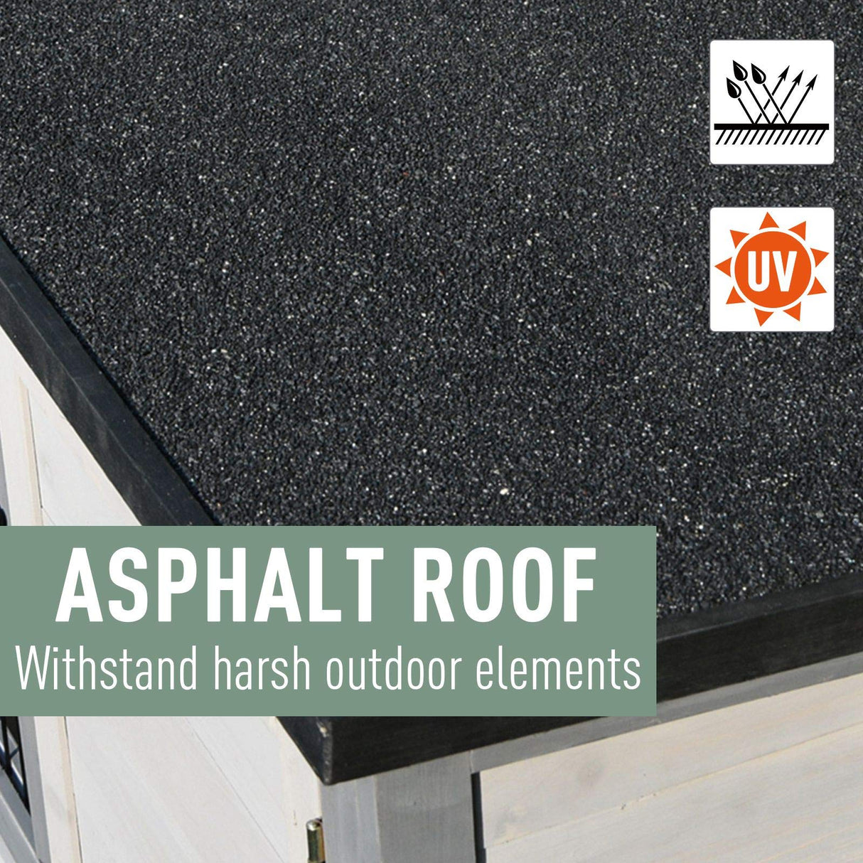 PawHut 43" L Wooden Rabbit Hutch Bunny Cage Small Animal House Enclosure with Ramp, Removable Tray and Weatherproof Roof for Outdoor, Grey PawHut