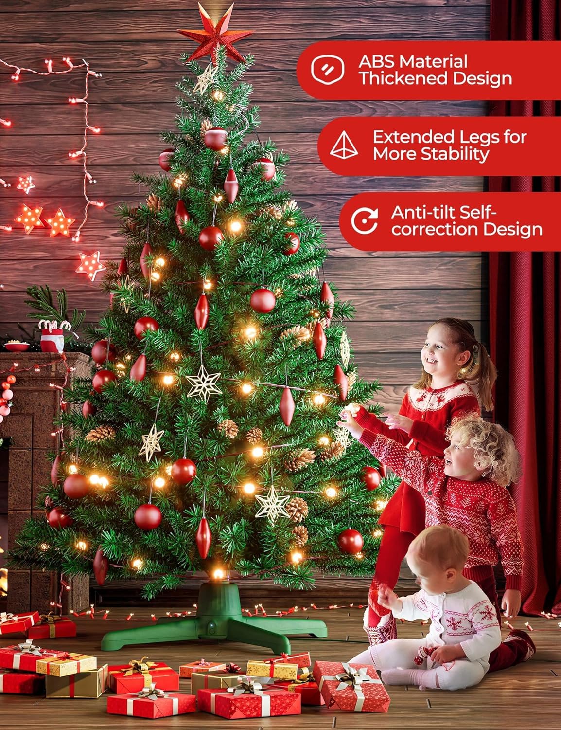 Springlift 2024 Upgrade Rotating Christmas Tree Stand, UL Certified Artificial Tree Stands with Remote Control for Up to 7.5ft 90lb Tree, Durable 3 Light Outputs with Up to 625 Watts of Power Springlift