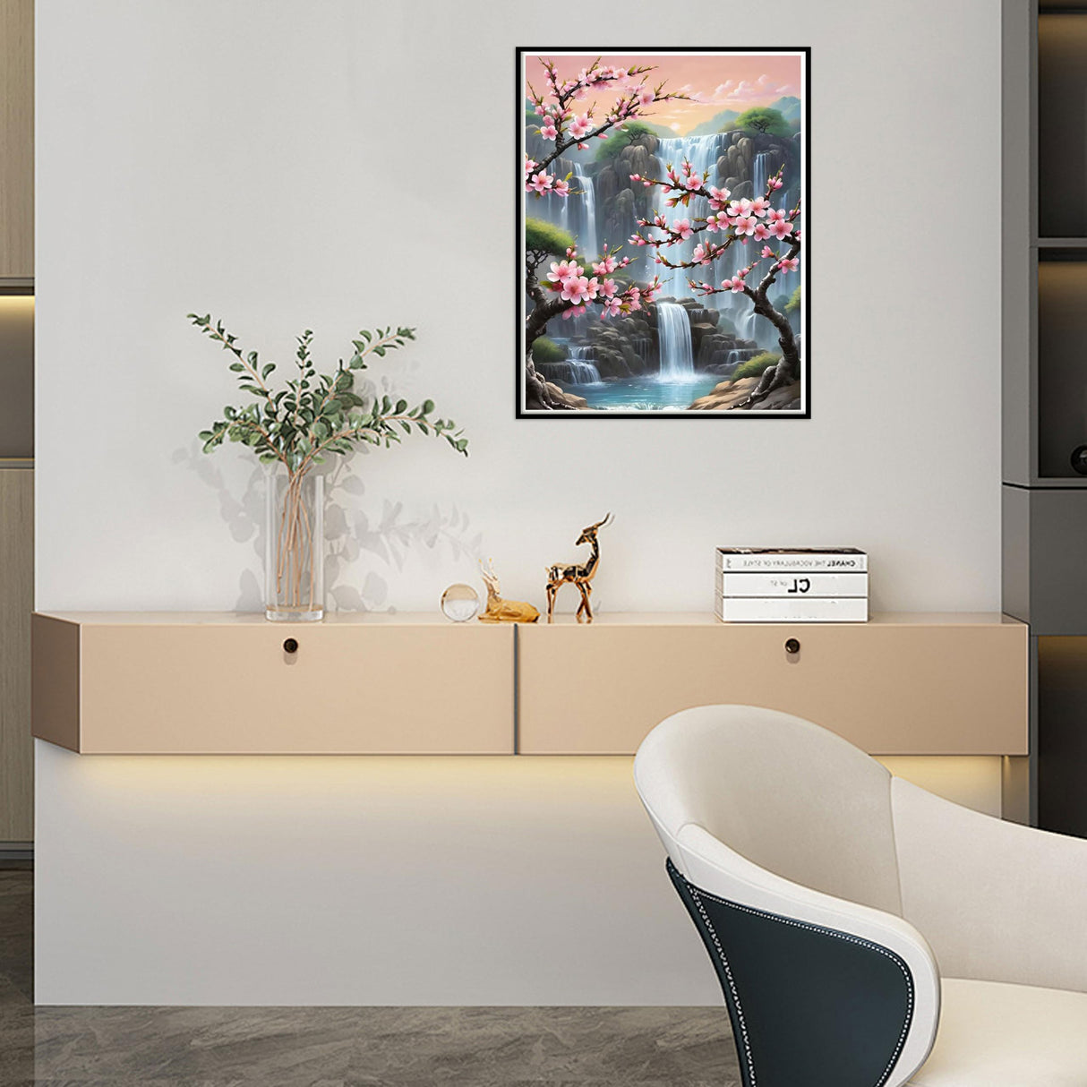 Ausanrl Plum Blossom Diamond Art Painting-Diamond Painting for Adults,5D Diamond Painting Flowers,DIY Full Drill Diamond Painting Flower Gem Painting and Crafts 12x16inch Ausanrl