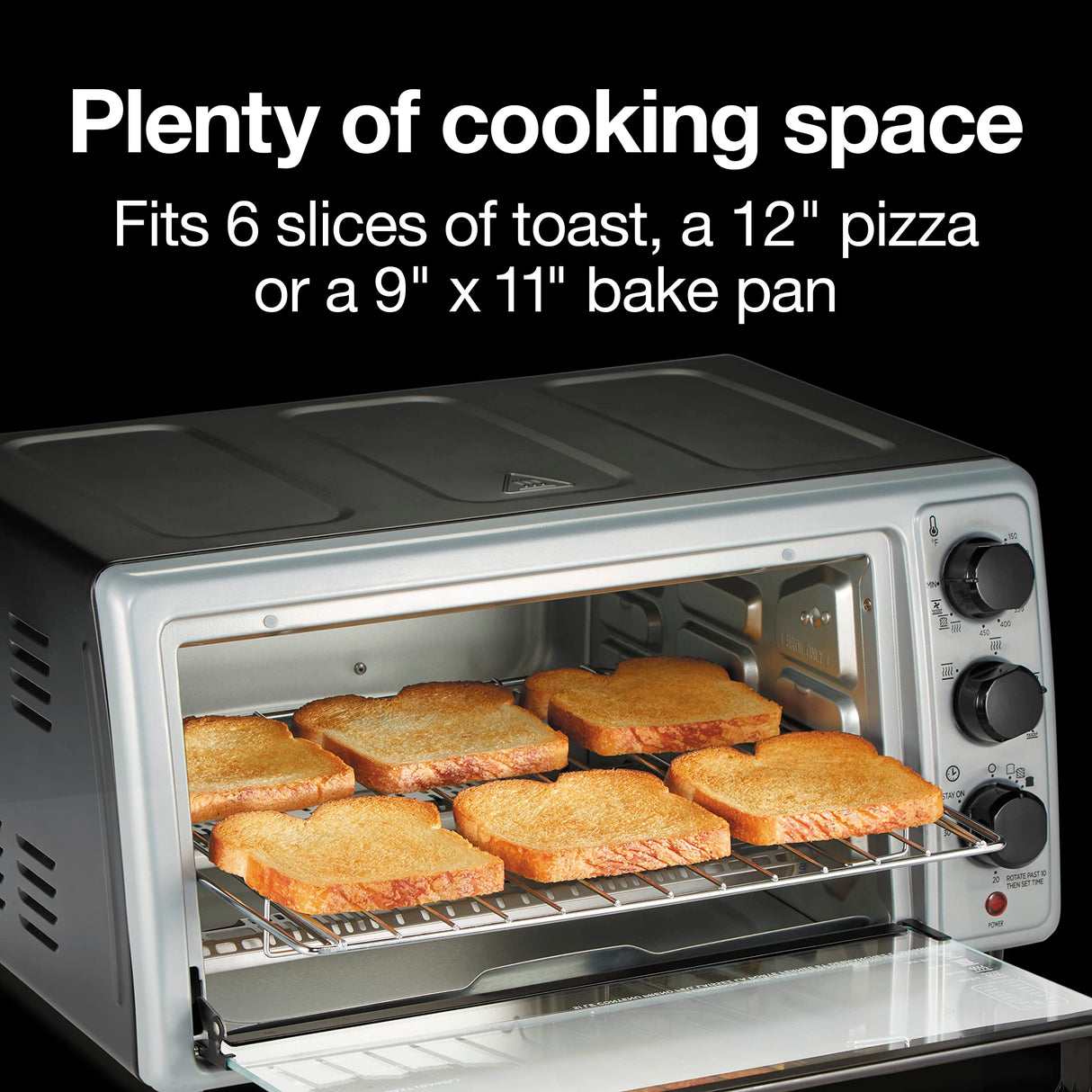 Proctor Silex Simply-Crisp Toaster Oven Air Fryer Combo with 4 Functions Including Convection, Bake & Broil, Fits 6 Slices or 12” Pizza, Auto Shutoff, Black (31275) Proctor Silex