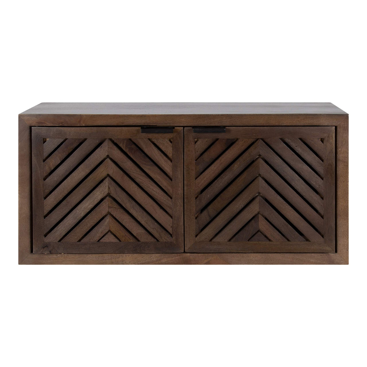 Kate and Laurel Mezzeta Decorative Coastal 2-Door Wall Cabinet, 30 x 10 x 14, Natural Wood, Decorative Modern Storage Cabinet with Doors Kate and Laurel