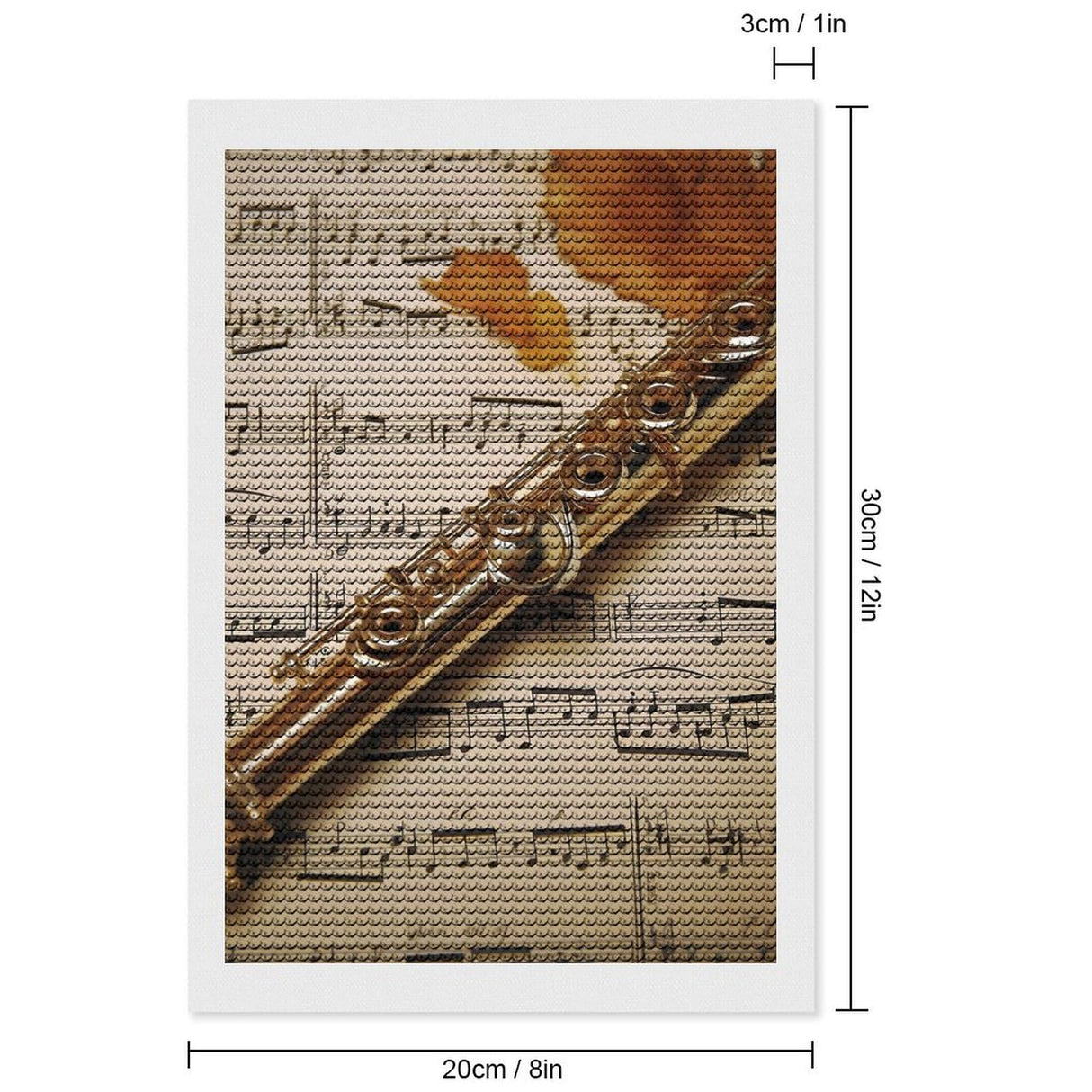 GHENBLT Flute Music 5D Diamond Painting Kits for Adults Beginners Large Round Diamond Art Painting DIY Full Drill Diamond Dots Wall Paintings Gem Art for Gift Home Wall Decor 8"x12" GHENBLT