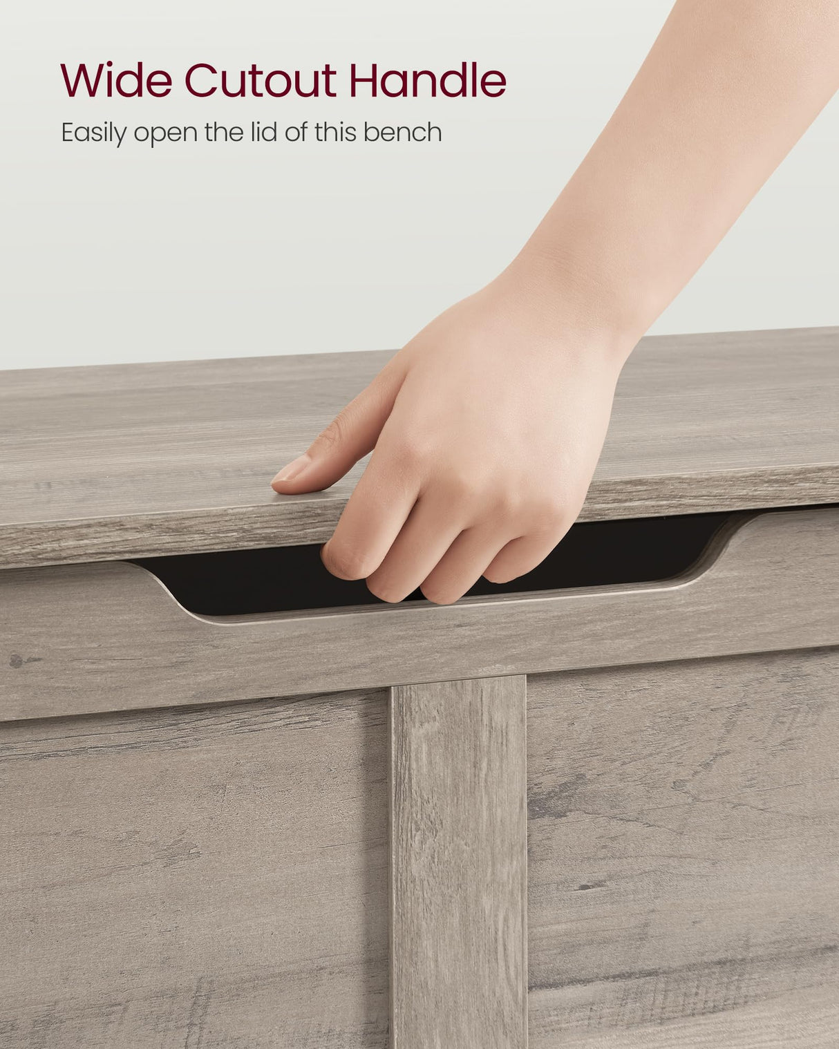 VASAGLE Storage Chest, Storage Trunk with 2 Safety Hinges, Storage Bench, Shoe Bench, Farmhouse Style, 15.7 x 39.4 x 18.1 Inches, for Entryway, Bedroom, Living Room, Heather Greige ULSB060K03 VASAGLE